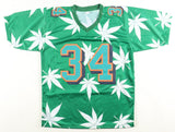 Ricky Williams Signed Miami Dolphins Weed Print Jersey (Beckett) Pro Bowl R.B.