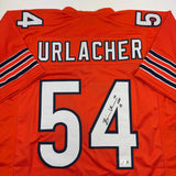 Autographed/Signed Brian Urlacher HOF 18 Chicago Orange Football Jersey BAS COA