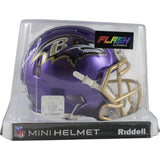 Ed Reed Autographed Baltimore Ravens Flash Mini Helmet Beckett Witness 49261