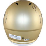 Travis Hunter Deion Sanders Signed Colorado Buffaloes F/S Helmet Beckett 51411