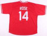Pete Rose Signed Cincinnati Reds Red Jersey (JSA COA) All Time Hits King w/ 4256