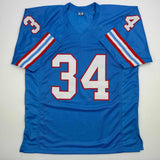 Autographed/Signed EARL CAMPBELL HOF 91 Houston Blue Jersey Beckett BAS COA