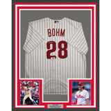 Framed Signed Alec Bohm 35x39 Phillies Authentic Jersey Fanatics & MLB COA
