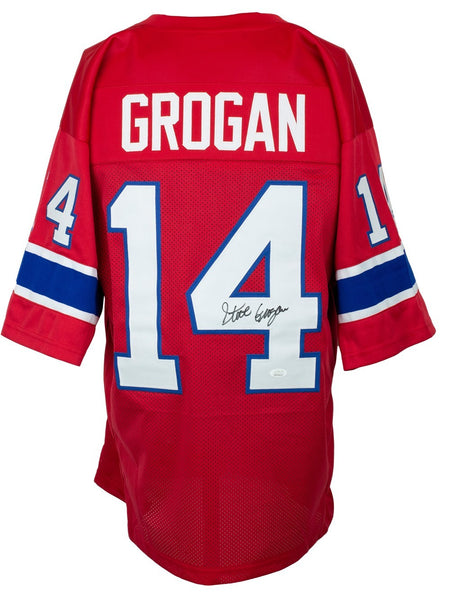 Steve Grogan Signed New England Patriots Jersey (JSA COA) Pats Q.B. 1975-1990
