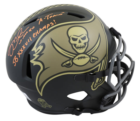 Buccaneers Mike Alstott "2x Insc" Signed STS IV Full Size Speed Rep Helmet BAS W