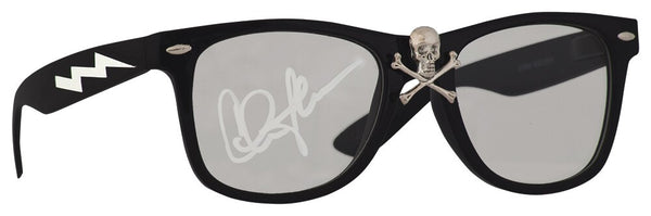 Charlie Sheen Signed Wild Thing Rick Vaughn Skull Glasses - (SCHWARTZ COA)