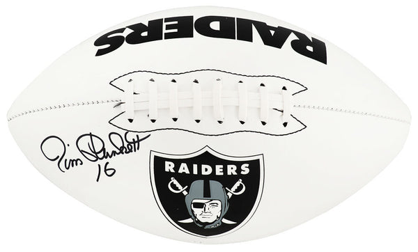 Jim Plunkett Signed Raiders Franklin White Logo Full Size Football -SCHWARTZ COA