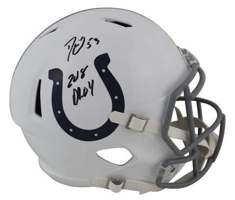 Colts Shaquille Darius Leonard "2018 DROY" Signed F/S Speed Rep Helmet JSA Wit