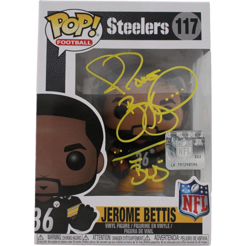 Jerome Bettis Autographed Pittsburgh Steelers Funko Pop! #117 Bus Beckett 46807
