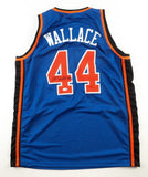 John Wallace Signed New York Knicks Jersey (JSA) 1996 1st Round NBA Draft Pck