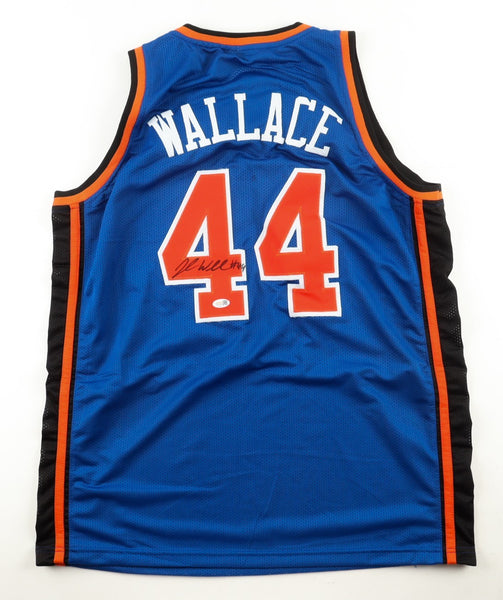 John Wallace Signed New York Knicks Jersey (JSA) 1996 1st Round NBA Draft Pck