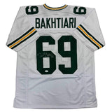 Autographed/Signed David Bakhtiari Green Bay White Football Jersey JSA COA