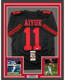 FRAMED Autographed/Signed BRANDON AIYUK 33x42 San Francisco Black Jersey JSA COA