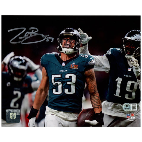 Zack Baun Autographed Philadelphia Eagles 8x10 Photo Beckett Witness 52875