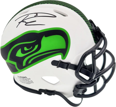 Russell Wilson Auto Seahawks White Lunar Eclipse Spd Mini Helmet RW Holo Beckett