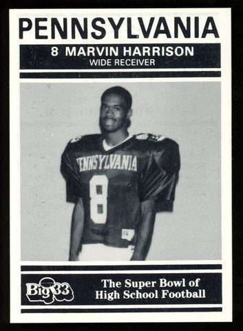 1991 Big 33 Football Classic Marvin Harrison #PA6 Pennsylvania