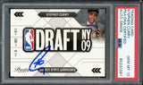 2009 Panini Prestige Draft #7 Stephen Curry RC On Card PSA/DNA Auto GEM MINT 10