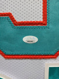 SUEDE FRAMED MIAMI DOLPHINS LARRY CSONKA AUTOGRAPHED SIGNED JERSEY JSA COA