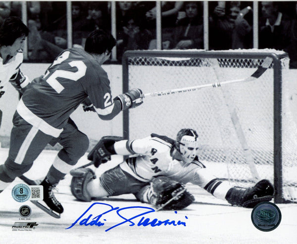 Eddie Giacomin Autographed/Signed New York Rangers 8x10 Photo Beckett 57317