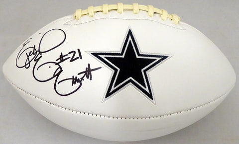 Ezekiel Elliott Autographed Signed Dallas Cowboys White Logo Football Beckett