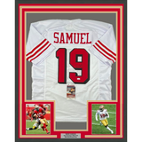Framed Autographed/Signed Deebo Samuel 33x42 SF White Alternate Jersey JSA COA