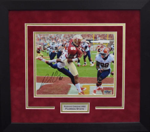 RASHAD GREENE AUTOGRAPHED FLORIDA STATE SEMINOLES 8x10 FRAMED PHOTO COA
