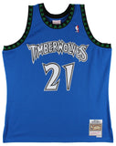 Timberwolves Kevin Garnett Signed Blue 2003-04 M&N HWC Jersey BAS Witnessed