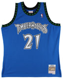 Timberwolves Kevin Garnett Signed Blue 2003-04 M&N HWC Jersey BAS Witnessed