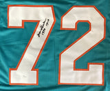 Coach Don Shula Miami Signed Teal Football Jersey 1972 17-0 Inscribed JSA