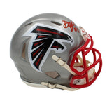 Drake London Signed Atlanta Falcons Speed Flash NFL Mini Helmet