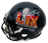 Cam Jurgens Signed Full Size Replica SB LIX Champs Helmet Eagles PSA/DNA 195555