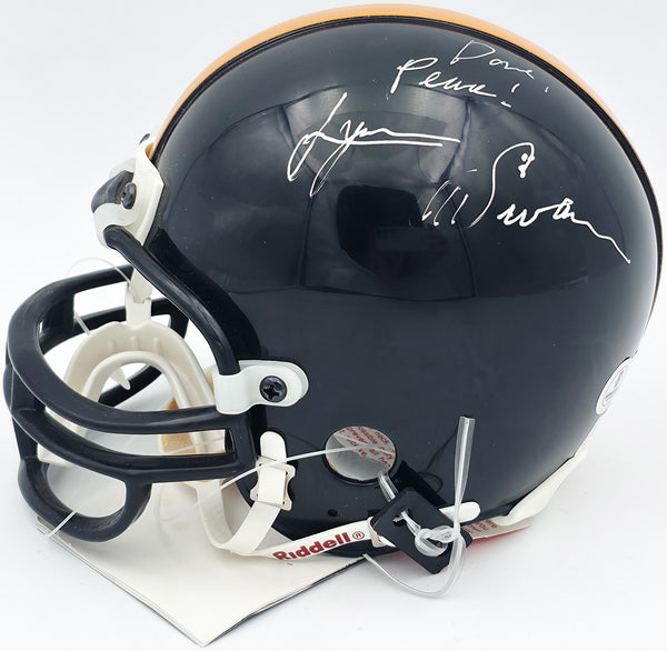 Lynn Swann Autographed Steelers Black Mini Helmet Dave, Peace! Beckett BS30088