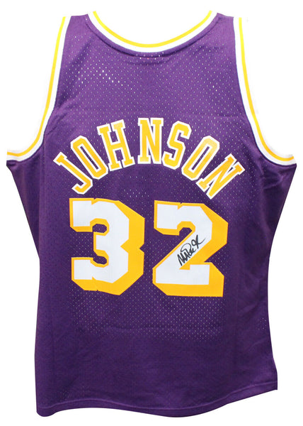 Magic Johnson Signed Swingman Los Angeles Lakers M&N Jersey Beckett 40848