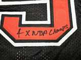 CHICAGO BULLS HORACE GRANT AUTOGRAPHED BLACK JERSEY "4X CHAMPS" JSA 215706