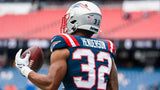 TreVeyon Henderson Signed New England Patriots Jersey (SWAU) 2025 2nd Round Pick