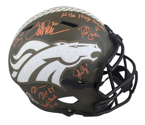 Broncos (5) Elway, Sharpe, Davis +2 Signed STS Full Size Speed Rep Helmet BAS W