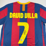 Autographed/Signed David Villa FC Barcelona Blue Soccer Jersey Beckett BAS COA