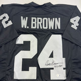 Signed Willie Brown HOF 84 Las Vegas Oakland Black Jersey JSA COA