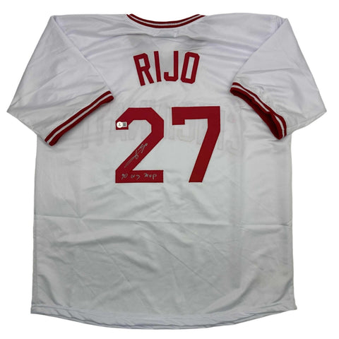 Autographed/Signed Jose Rijo 90 WS MVP Cincinnati White Jersey Beckett COA