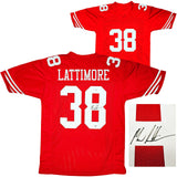 SAN FRANCISCO 49ERS MARCUS LATTIMORE AUTOGRAPHED RED JERSEY BECKETT QR 212445