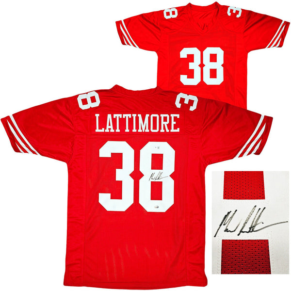 SAN FRANCISCO 49ERS MARCUS LATTIMORE AUTOGRAPHED RED JERSEY BECKETT QR 212445