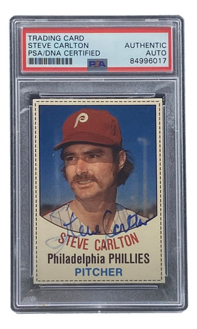 Steve Carlton Signed Phillies 1977 Hostess #117 Trading Card PSA/DNA