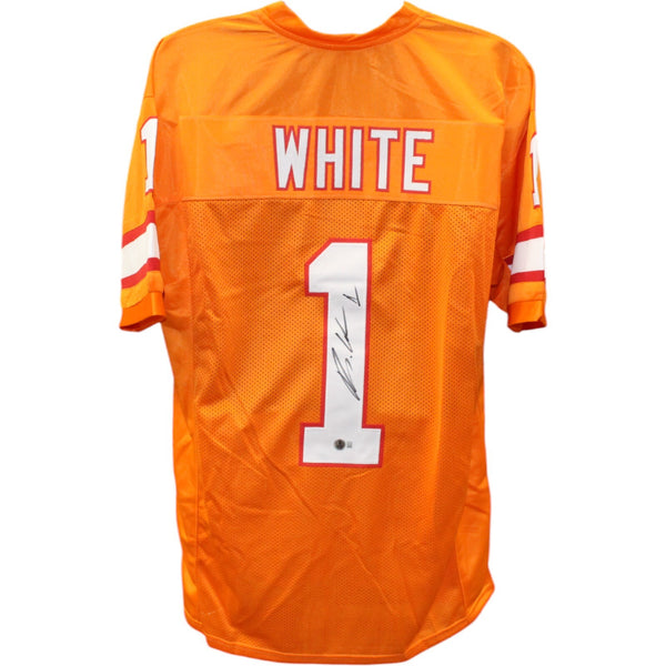 Rachaad White Autographed/Signed Pro Style Sz XL Orange TB Jersey Beckett 43221