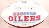 Warren Moon Earl Campbell Signed Houston Oilers Logo Football w/HOF-BA W Holo
