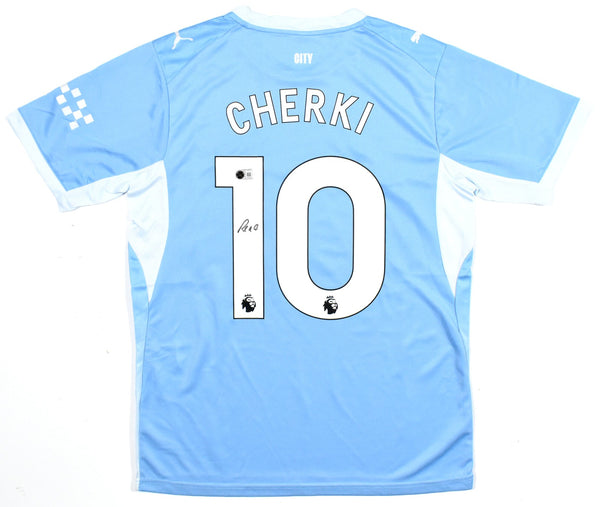Rayan Cherki Autographed Manchester City Home Soccer Jersey #10 - Beckett *M