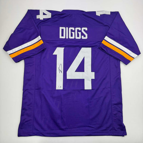Autographed/Signed Stefon Diggs Minnesota Purple Football Jersey Beckett BAS COA