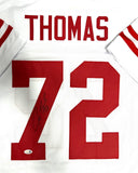 Badgers JOE THOMAS Signed Custom Replica White WI Jersey AUTO - Browns HOF - JSA