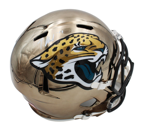 Travis Hunter Signed Jacksonville Jaguars Speed Replica Chrome NFL Helmet