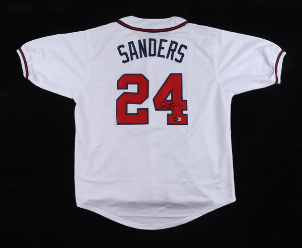 Deion Sanders Signed Atlanta Braves Jersey (Beckett) 1992 World Series /.533 Avg