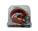 Bo Nix Autographed Denver Broncos Riddell Flash Mini Helmet - Beckett COA